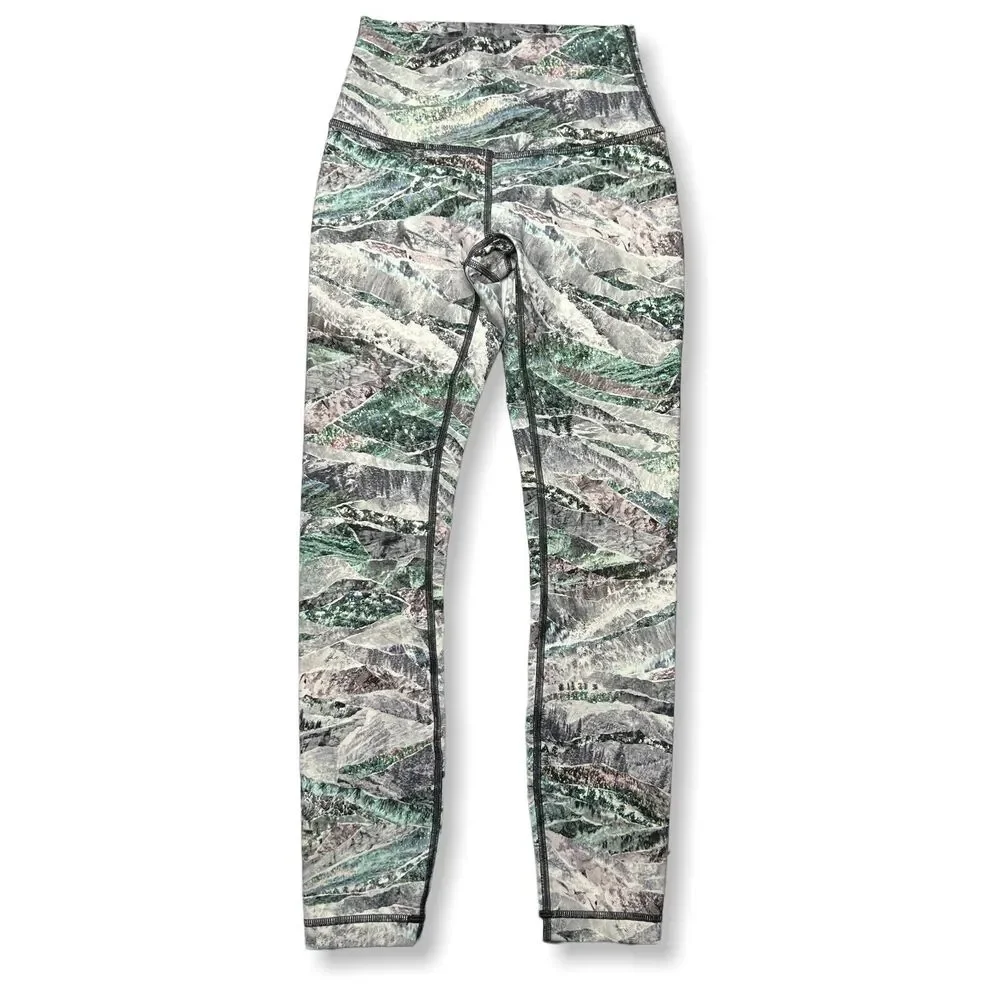 Lululemon Wunder Under High Rise Tight Size 2 Springscape Yoga Pants